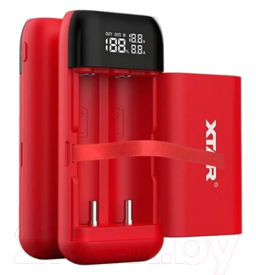 Зарядное устройство для аккумуляторов XTAR PB2S-Red с USB кабелем