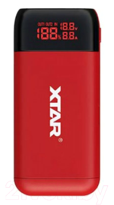 Зарядное устройство для аккумуляторов XTAR PB2S-Red с USB кабелем