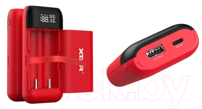 Зарядное устройство для аккумуляторов XTAR PB2S-Red с USB кабелем