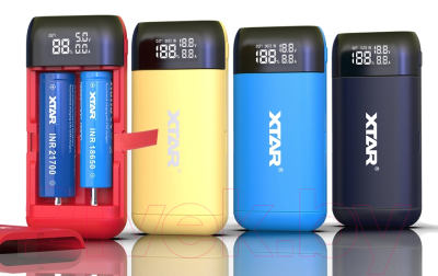 Зарядное устройство для аккумуляторов XTAR PB2S-Red с USB кабелем