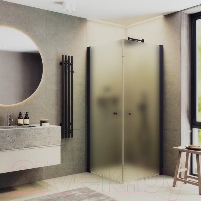 Душевой уголок MaybahGlass MGY-1294-6 (сатин стекло/черный)