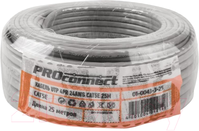 Кабель PROconnect U/UTP CAT 5e PVC 4PR 24AWG / 01-0043-3-25 - фото