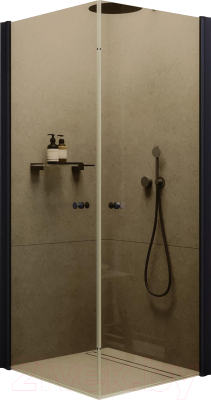 Душевой уголок MaybahGlass MGY-1297-6 (бронзовое стекло/черный) - фото