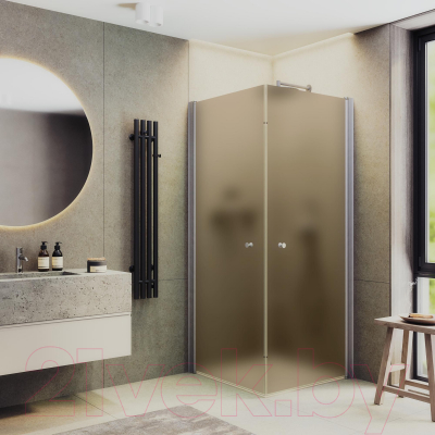 Душевой уголок MaybahGlass MGY-1298-5 (бронзовое матовое стекло/хром матовый)