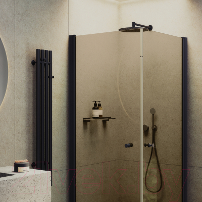 Душевой уголок MaybahGlass MGY-1302-6 (бронзовое стекло/черный)