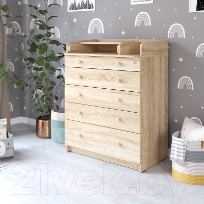 Комод пеленальный Атон Leo 805 С органайзером С шариковыми направляющими 