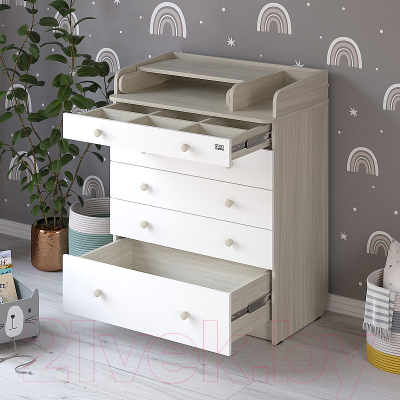 Комод пеленальный Атон Leo 805 С органайзером С шариковыми направляющими