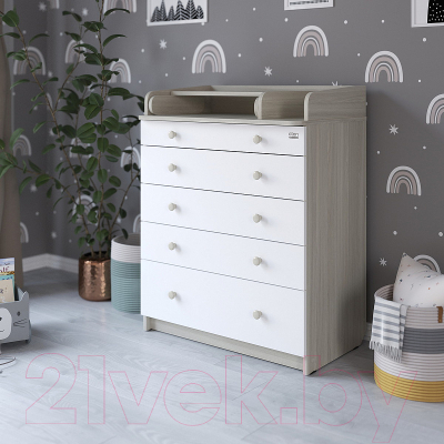 Комод пеленальный Атон Leo 805 С органайзером С шариковыми направляющими