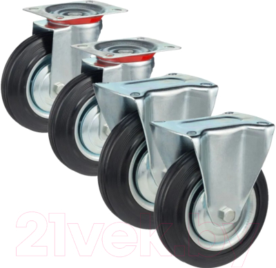 Комплект колес для тележки складской Стелла-техник 4001-4002-160K4 - фото
