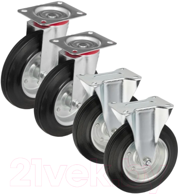 Комплект колес для тележки складской Стелла-техник 4001-4002-200K4 - фото