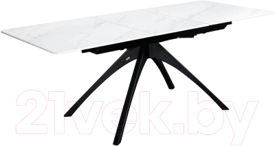 Обеденный стол Sheffilton SHT-T76 (белый мрамор/черный) - фото
