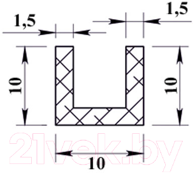 Профиль алюминиевый ПилотПро Швеллер 10x10x10x1.5 / 02503