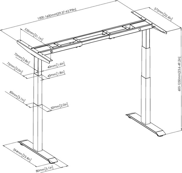 Стол с подъемным механизмом Smartstol Smartslim BM 130x75x2.7