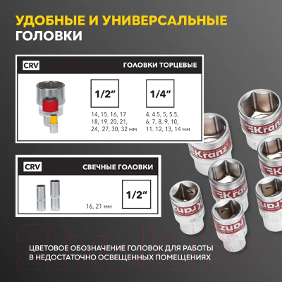 Универсальный набор инструментов Kranz KR-66-6682