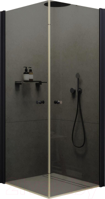 Душевой уголок MaybahGlass MGY-1300-6 (графитовое стекло/черный) - фото