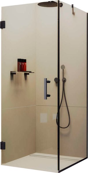 Душевой уголок MaybahGlass MGY-1304-6 (бесцветное стекло/черный) - фото
