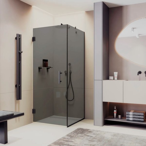 Душевой уголок MaybahGlass MGY-1309-6 (графитовое стекло/черный)