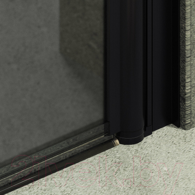 Душевая дверь MaybahGlass 80x198 / MGD-807-6 (графитовое матовое стекло/черный)