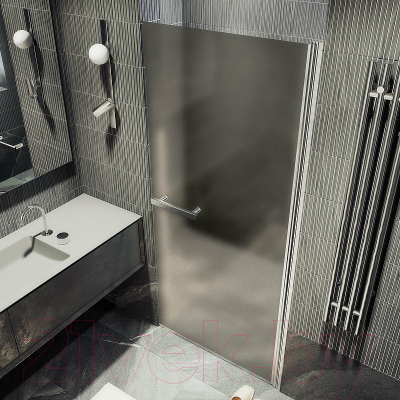 Душевая дверь MaybahGlass 80x198 / MGD-455-5 (бронзовое матовое стекло/хром матовый)