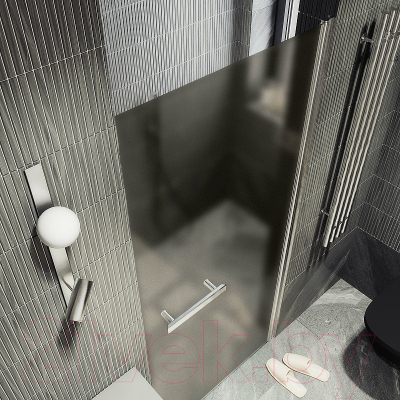 Душевая дверь MaybahGlass 80x198 / MGD-455-5 (бронзовое матовое стекло/хром матовый)