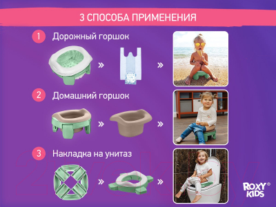 Дорожный горшок ROXY-KIDS HandyPotty / HP-255OB