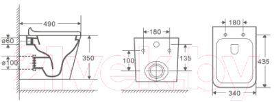 Унитаз подвесной D&K Berlin DT1436016