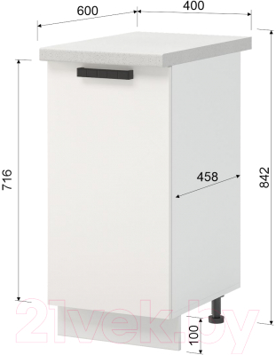 Шкаф-стол кухонный Mio Tesoro Пасадена ШН 400 со столешницей