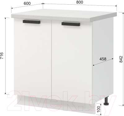 Шкаф-стол кухонный Mio Tesoro Пасадена ШН 800 со столешницей