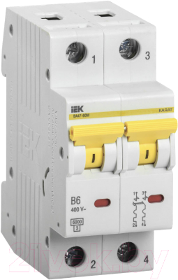 Выключатель автоматический IEK ВА47-60M 2Р 6А 6кА B / MVA31-2-006-B - фото