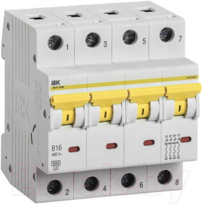 Выключатель автоматический IEK ВА47-60M 4Р 16А 6кА B / MVA31-4-016-B - фото