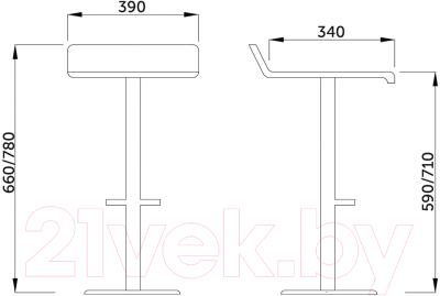 Стул барный AksHome Slim 
