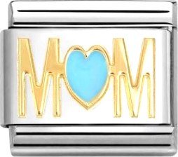Звено для браслета NominatioN Мама голубое сердце 030272/83 - фото