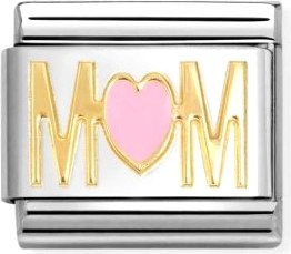 Звено для браслета NominatioN Мама розовое сердце 030272/84 - фото