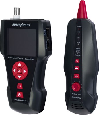 Кабельный тестер Ermenrich NetGeeks Измеритель длины кабеля NL70 / 82555