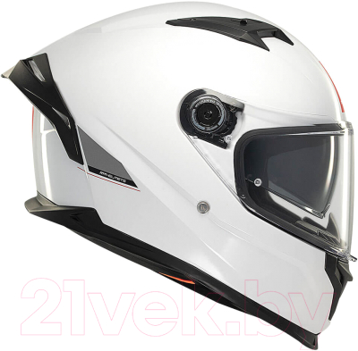 Мотошлем MT Helmets Braker SV Solid (L, глянцевый жемчужно-белый)