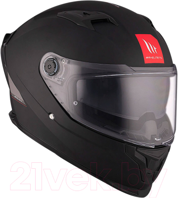 Мотошлем MT Helmets Braker SV Solid (M, глянцевый черный) - фото