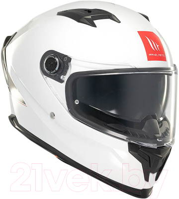 Мотошлем MT Helmets Braker SV Solid (XL, глянцевый жемчужно-белый) - фото