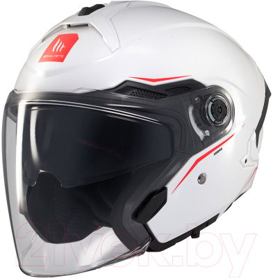 Мотошлем MT Helmets Cosmo SV Solid (M, глянцевый белый)