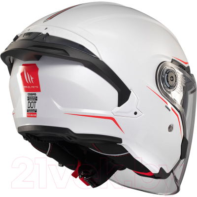 Мотошлем MT Helmets Cosmo SV Solid (M, глянцевый белый)