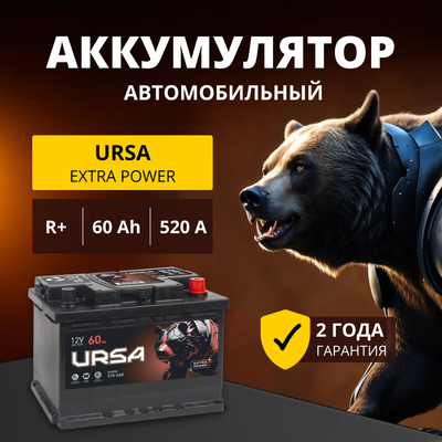 Автомобильный аккумулятор Ursa Extra Power 6СТ R+
