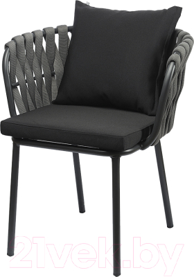 Стул садовый Bergenson Bjorn Braid / BB0000812 (серый/черный) - фото