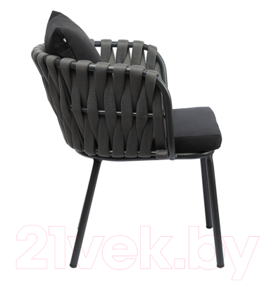 Стул садовый Bergenson Bjorn Braid / BB0000812 (серый/черный)