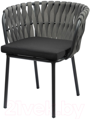 Стул садовый Bergenson Bjorn Braid / BB0000812 (серый/черный)