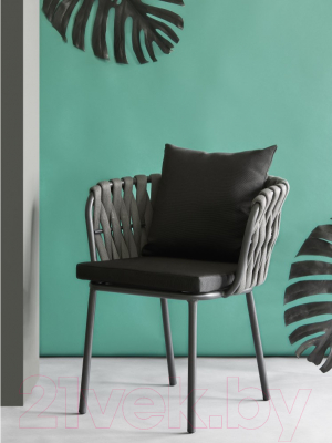 Стул садовый Bergenson Bjorn Braid / BB0000812 (серый/черный)