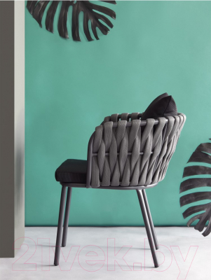 Стул садовый Bergenson Bjorn Braid / BB0000812 (серый/черный)