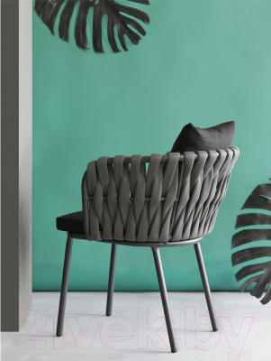 Стул садовый Bergenson Bjorn Braid / BB0000812 (серый/черный)