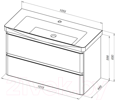 Тумба под умывальник Aquanet Эмбер 105 / 330470