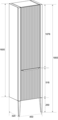 Шкаф-пенал для ванной ЗОВ Валенсия / MVPRAL6013