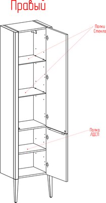 Шкаф-пенал для ванной ЗОВ Валенсия / MVPRAL6013