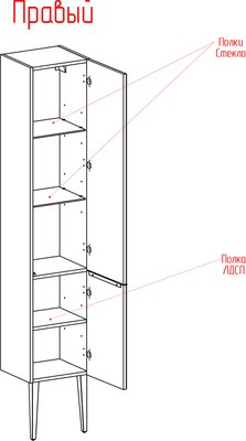 Шкаф-пенал для ванной ЗОВ Севилья / MSPRAL5019